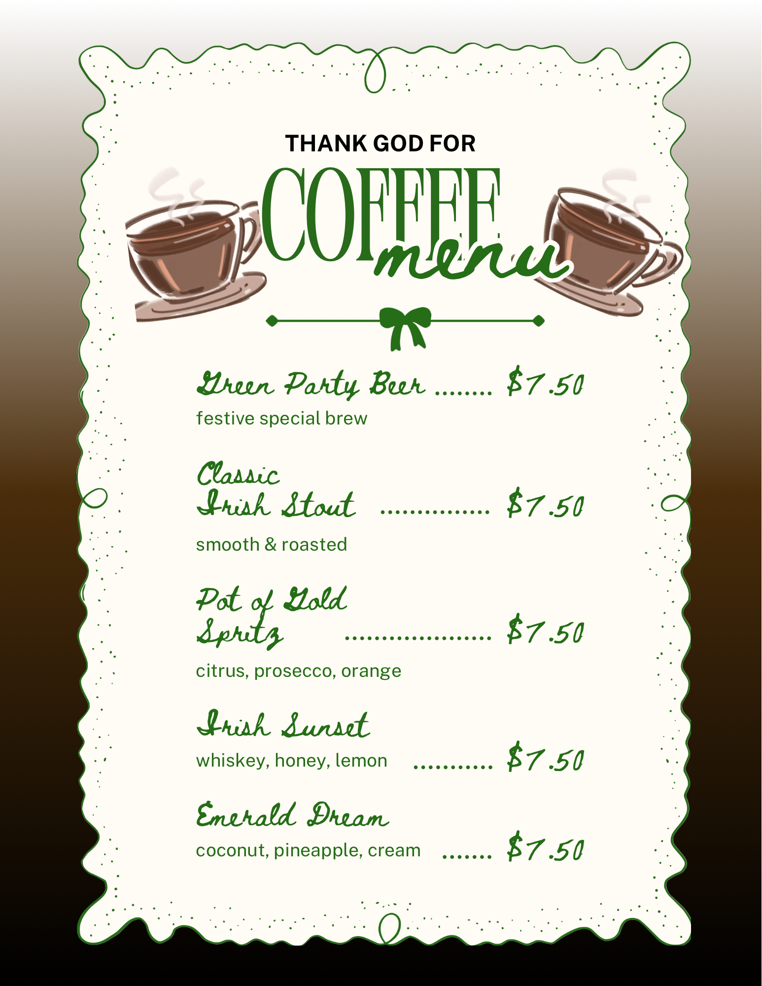 Coffee Menu Template